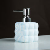 Blue and White Swirl Ceramic Soap Dispenser